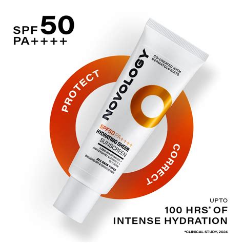 Photostable Hydrating Sunscreen with SPF 50 PA++++ | Novology ...