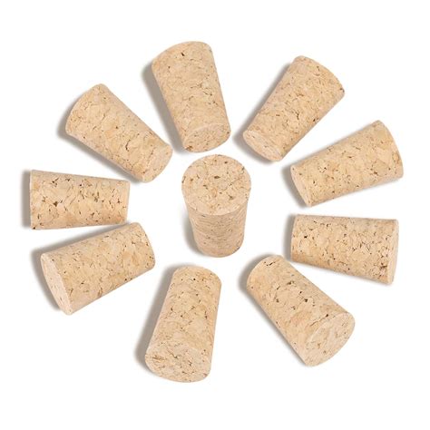 Buy 10Pcs Wine Corks, Wood Corks for Wine Bottles Natural Cork Tapered ...