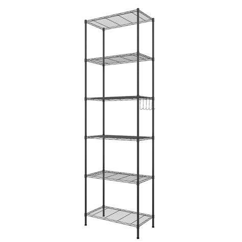 BATHWA 6-Tier Metal Wire Rack, Free Standing Shelving Unit, Adjustable ...