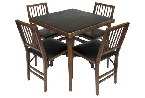 wood card table and chairs