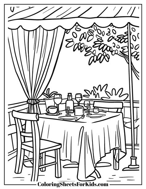 Restaurant Coloring Pages 的图像结果