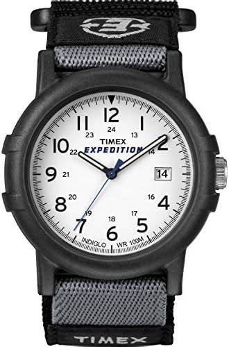 TIMEX Nylon Men's T49713 Expedition Camper Analog Quartz Black/White ...
