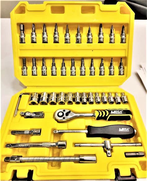 46-Piece Mega Brand 1/4" Drive Socket Set: Professional-Grade Tool Kit ...