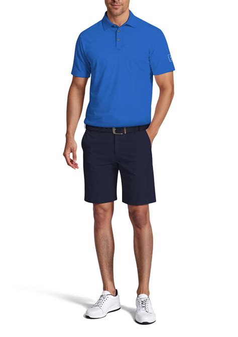 PGA TOUR Solid Cooling Texture Short Sleeve Golf Polo Shirt | Belk