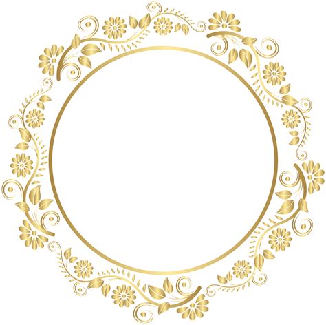 Elegant Gold Circle Border, Classy Round Outline, Sophisticated Circle Accent, Stylish Gold Ring ...