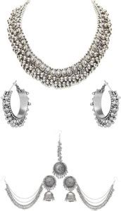 Trendy Queen Alloy Gold-plated Silver Jewellery Set Price in India ...