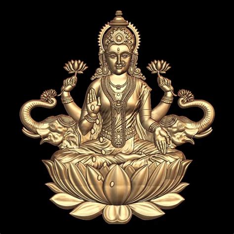 Buy Gaja Lakshmi Sitting Pose 3D Model - Goddess of Wealth