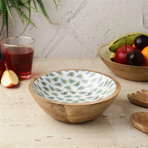 Small Salad Bowl-White Peacock – The Decor Mart