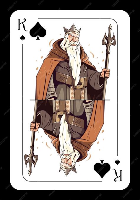 Premium Vector | King of spades original playing card design on black ...