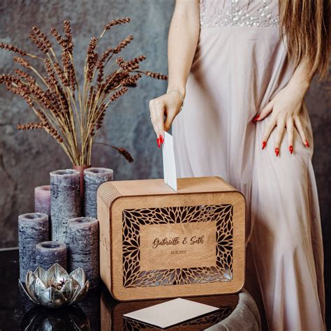 Wedding Card Box With Slot Wooden Wedding Gift Card Box - Etsy