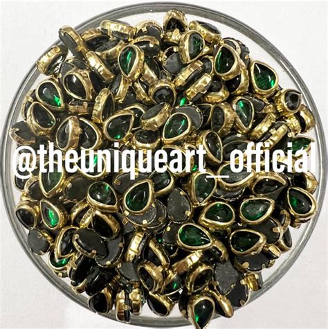 4x6 Drop Glossy Kundan Beads – The Unique Art