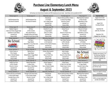 Mps Lunch Menu
