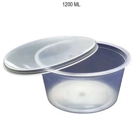 Plastic Foods Container - 450 ML Round Container with Dome lid ...