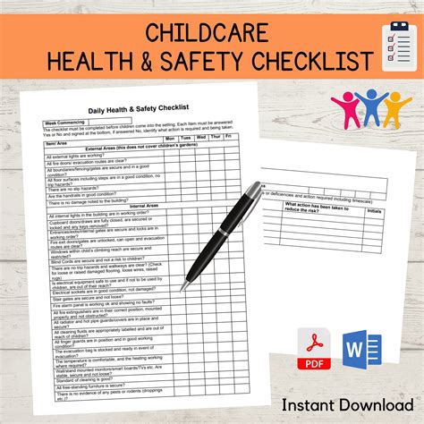 Daycare Checklist - Free Printable Download