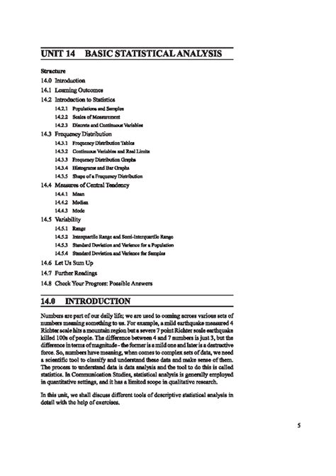 Unit 14 - Discusses different tools of descriptive statistical analysis ...