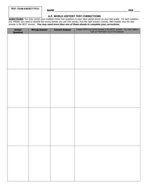 Fillable Online losal APWH Test Correct Form - losal Fax Email Print ...