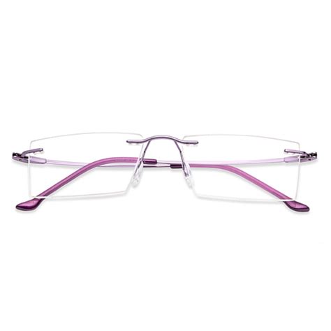 Shop online for Purple Rimless Rectangle Medium (Size-52) Eye Player ...