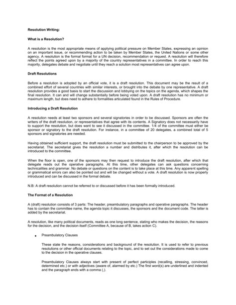 Image result for Format for Writing a Resolution