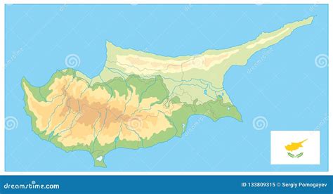 Cyprus Physical Map Vector Illustration | CartoonDealer.com #154297142