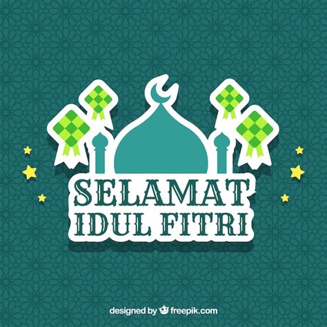 Lovely idul fitri background with flat design | Free Vector