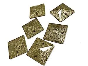 The Fashion Supplies Golden Square Matte Zari Opaque Plastic Stones ...