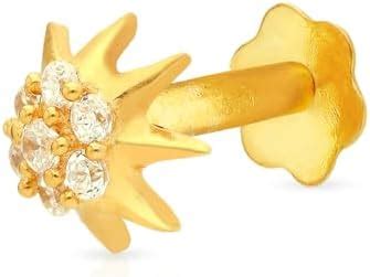 Buy Malabar Gold & Diamonds Yellow Gold Nose Pin for Women 22 k | 22k ...