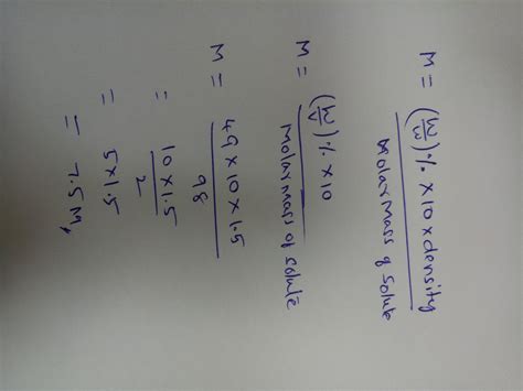 Concentrated H2SO4 is 49% by mass. Density of the solution is 1.5g/cm3 ...