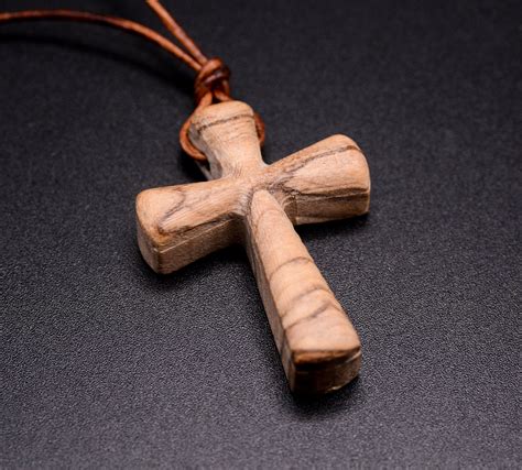 Handmade Evergreen Olive Wooden Cross Necklace for Men | Urban Designer ...