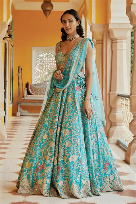 Firoza Embroidered Floral Lehenga with Dupatta - Osaa by Adarsh