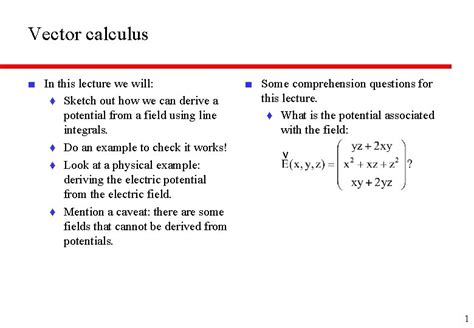 Image result for Vector Calculus Lecture
