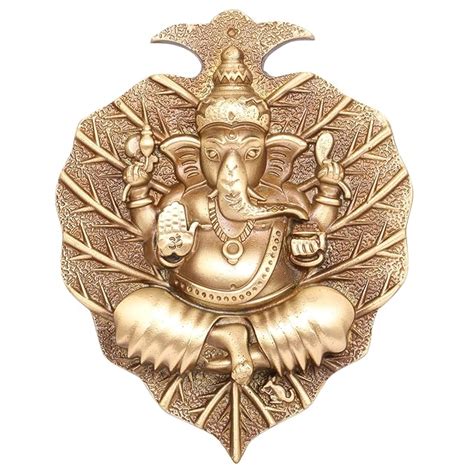 Buy Sculpture Story India Lord Ganesha Leaf Metal Wall Hanging Idol ...