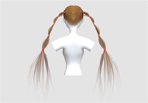 Side Ponytails Hairstyle 3D Model - TurboSquid 1941797
