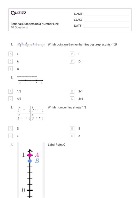 Image result for Number Line Worksheet for Grade 6 PDF