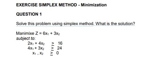 Image result for Simplex Method Exercise Solution