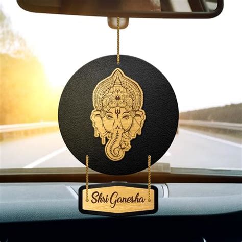 Vprint Quality Ganesh Ji Car Hanging (Wooden Engraved/Size 5x3 in ...
