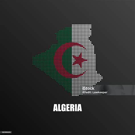 Pixelated Map Of Algeria With National Flag Stock Illustration - Download Image Now - Abstract ...