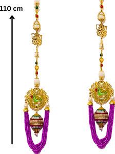 CozzyDera Handmade Purple Moti,Ganesh Door side Hanging Toran Set of2 ...