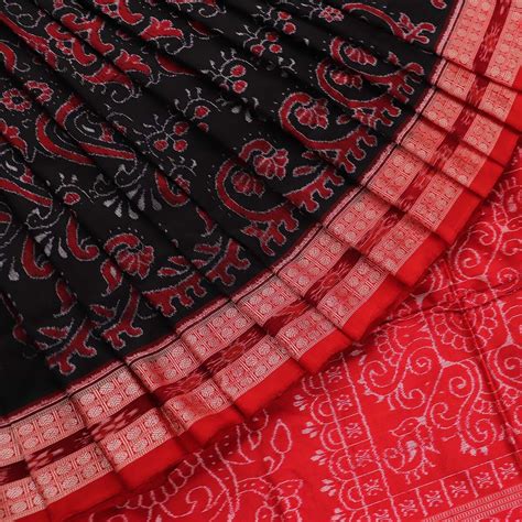 Black Ikkat Sambalpuri Silk Saree | A451503475 – Priyadarshini Handloom