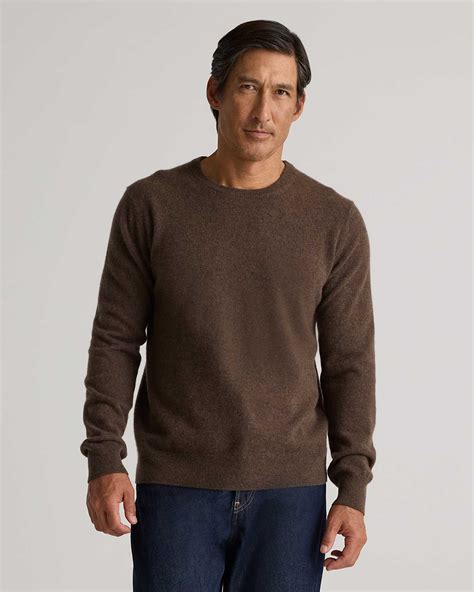 Mongolian Cashmere Crewneck Sweater in Brown