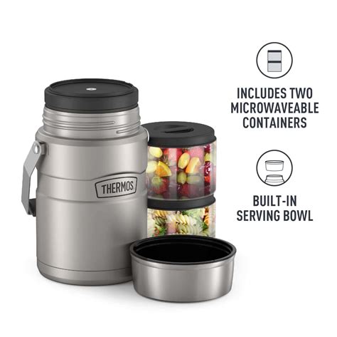 THERMOS Stainless King Vacuum-Insulated Food Jar With 2 Storage ...