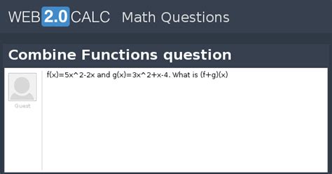View question - Combine Functions question