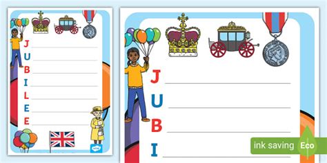Activities for Queen's Jubilee - Acrostic Poem Template