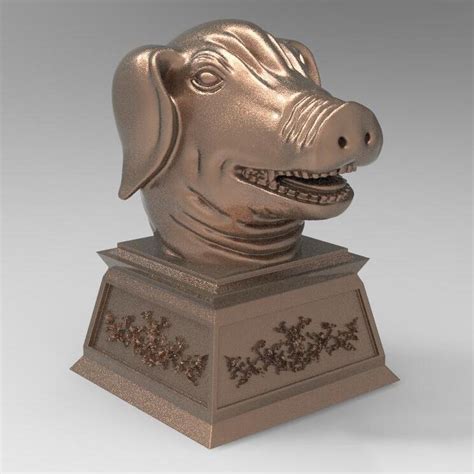 圆明园十二生肖兽首-猪3D打印模型-圆明园十二生肖兽首-猪3D模型下载-圆明园十二生肖兽首-猪3D模型STL文件-万物打印网