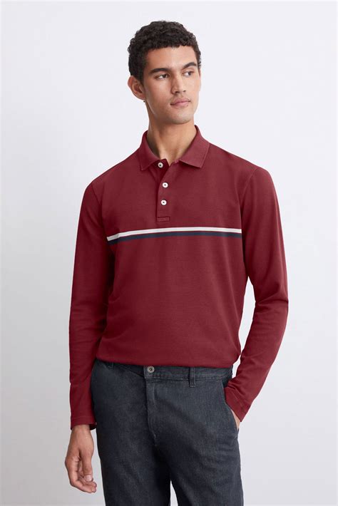 Men's Montreal Striped Long Sleeve Polo Shirt – elo