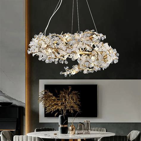 Hdc 600mm Circle Branch Crystal Chandelier Living Room Lamp Restaurant