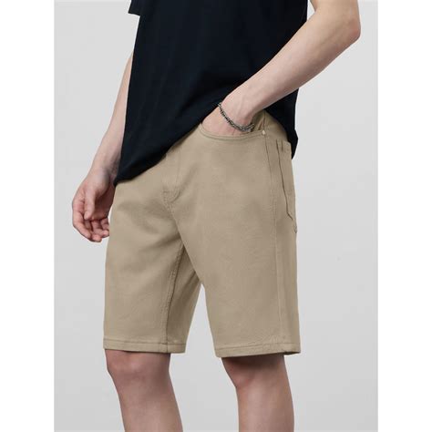 Buy The Souled Store Originals Creamy Beige Men Denim Shorts Online