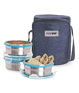 Buy Steel Lock HL- 1331 Stainless Steel Airtight 3 PC Lock Lunch/Meal ...