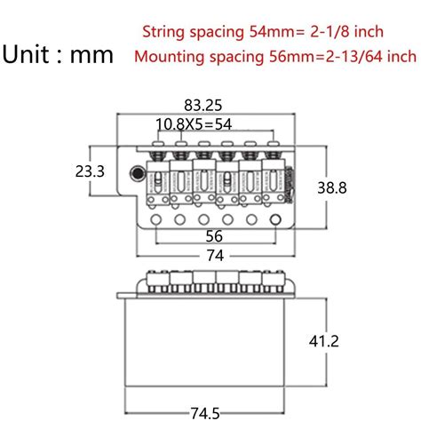 Buy Wilkinson Strat WVCSB Tremolo Nickel 6Hole Vintage Bridge Steel ...