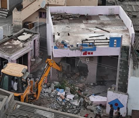 Bulldozer Justice Anjar Police Demolish Illegal House Of Gangrape ...