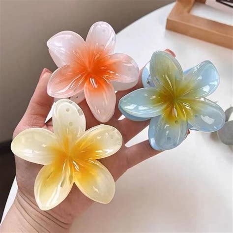 Conjoin Korean Multi colors Flower Clip Clutcher for Girls 3PCS Hair ...